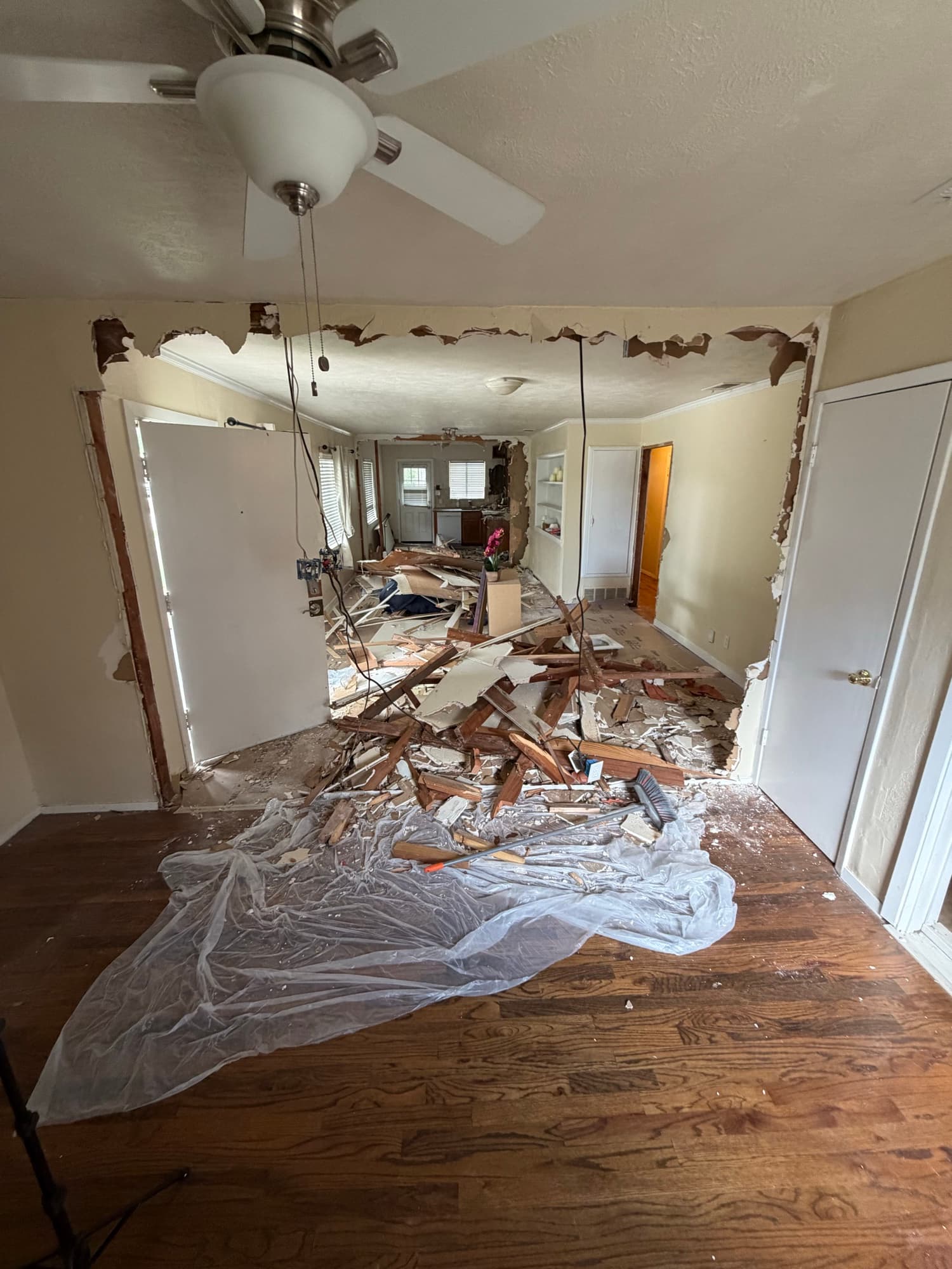 Living area opened up during demolition